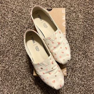 Toms Pale Blush Metallic Party Dots Womens size 7.5